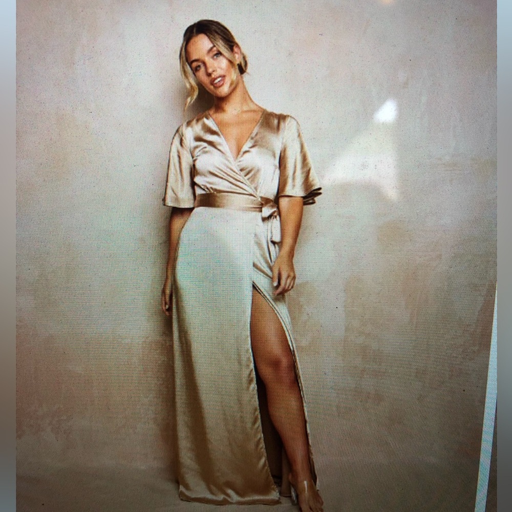 Six Stories New Wrap Tie Bridesmaids Dress-Flawed